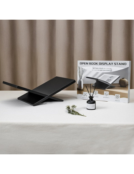 Soporte de Libro Abierto PUERSI de Madera Negro 24x40 cm