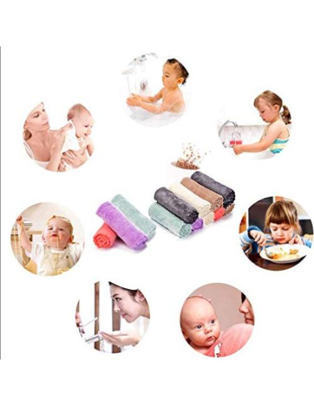 Paños de Baño Kyapoo 12 Unidades Microfibra 30x30 cm Suaves