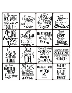 Conjunto de 16 Plantillas Reutilizables para Pintar 20x20cm