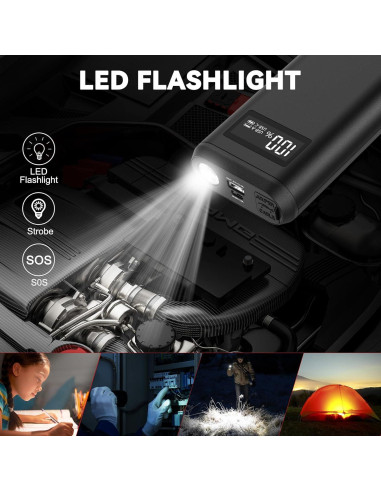 Arrancador de Batería GREPRO GP196 Pro 3000A 12V Pantalla LCD