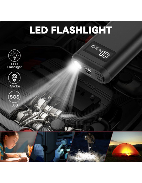 Arrancador de Batería GREPRO GP196 Pro 3000A 12V Pantalla LCD