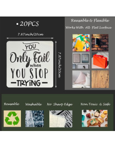 Conjunto de 16 Plantillas Reutilizables para Pintar 20x20cm 2