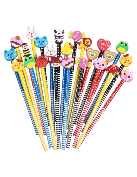 30 Lápices con Borradores de Animales QDXATIVP Multicolor
