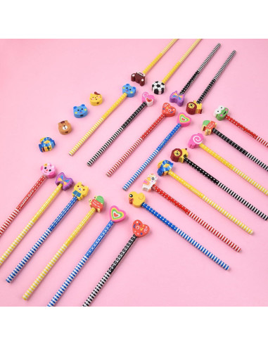 30 Lápices con Borradores de Animales QDXATIVP Multicolor