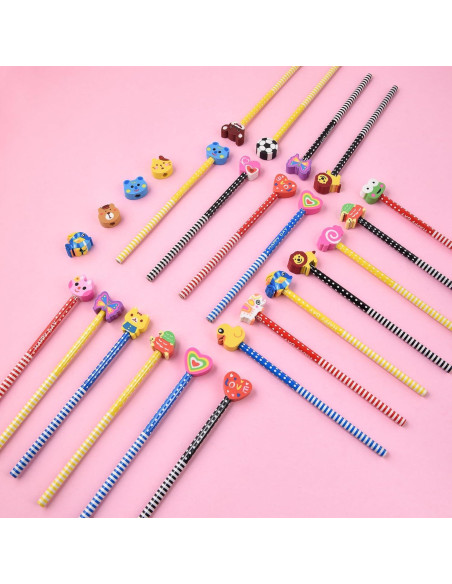 30 Lápices con Borradores de Animales QDXATIVP Multicolor