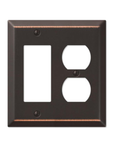 Panel de Pared Amerelle 163RDDB 1 Rocker 1 Duplex Acero Bronce