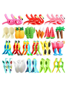 Clips para Toallas de Playa Wesiti - 40 Piezas, 20 Estilos