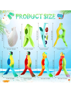 Clips para Toallas de Playa Wesiti - 40 Piezas, 20 Estilos 2