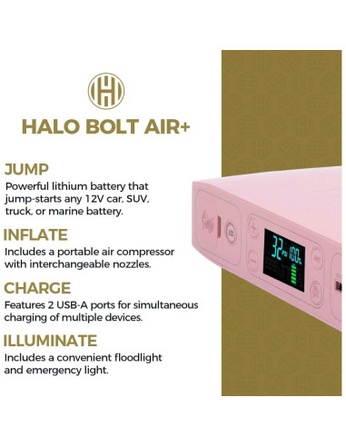 HALO Bolt Air+ Arrancador Portátil y Compresor de Aire