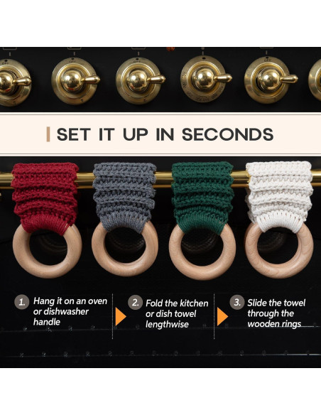 Soporte de Toalla de Cocina Boho SkilledSlicing Gris 27.94 cm