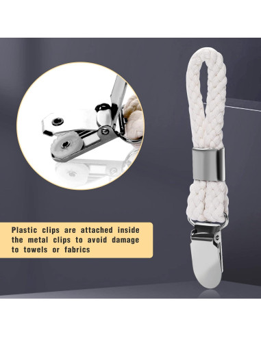 6 Clips de Toalla Sliverdew de Algodón y Metal para Cocina