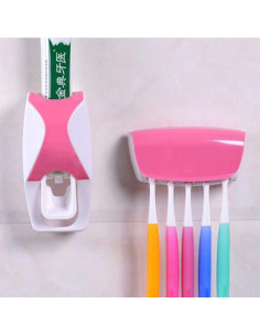 Dispensador Automático de Pasta de Dientes UpTuoLi Rosa con Soporte 2
