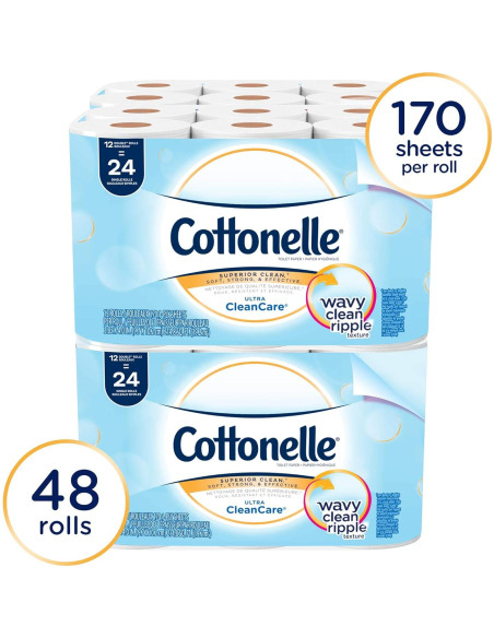 Papel Higiénico a Granel Cottonelle Ultra CleanCare 48 Rollos