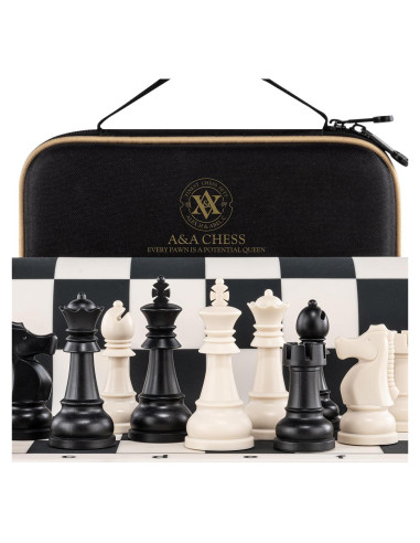 Juego de Ajedrez A&A - Tablero Silicona 38x38cm Piezas Staunton