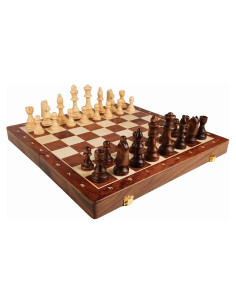Juego de Ajedrez de Madera de Nogal LuckWish 38.1 cm Plegable