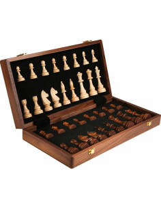 Juego de Ajedrez de Madera de Nogal LuckWish 38.1 cm Plegable 2