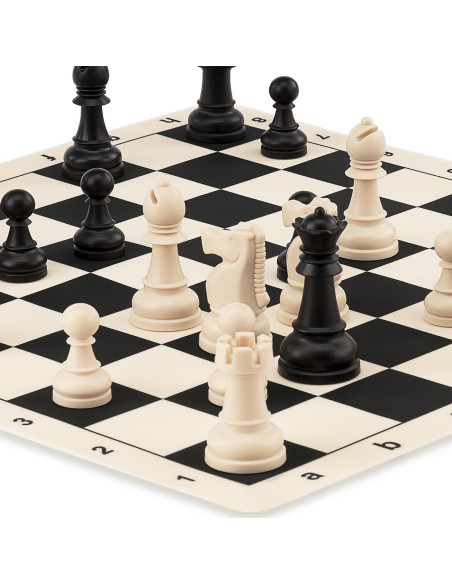 Juego de Ajedrez A&A - Tablero Silicona 38x38cm Piezas Staunton