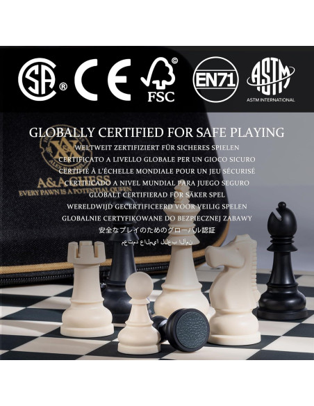 Juego de Ajedrez A&A - Tablero Silicona 38x38cm Piezas Staunton