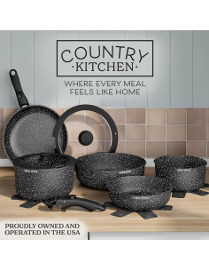 Juego de Utensilios de Cocina Country Kitchen 16 Piezas Negro 2