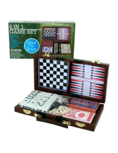 Juego de Viaje 6 en 1 Kole Imports - Dominó, Ajedrez, Damas