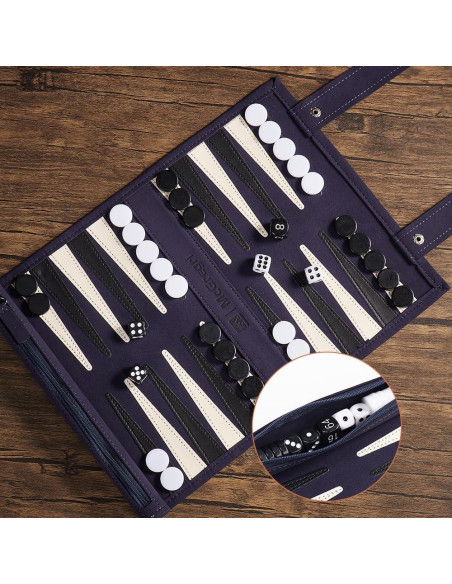 Juego de Backgammon Portátil McGregri - Plegable y Ligero