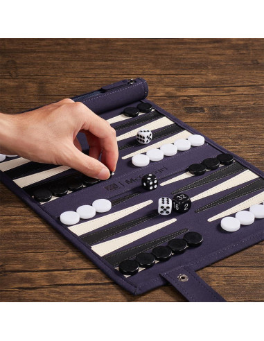 Juego de Backgammon Portátil McGregri - Plegable y Ligero