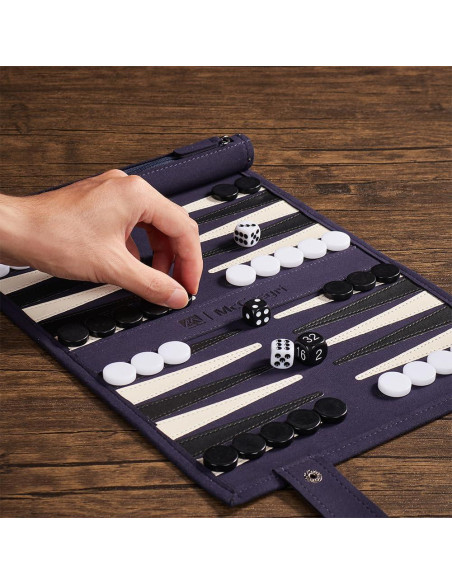 Juego de Backgammon Portátil McGregri - Plegable y Ligero