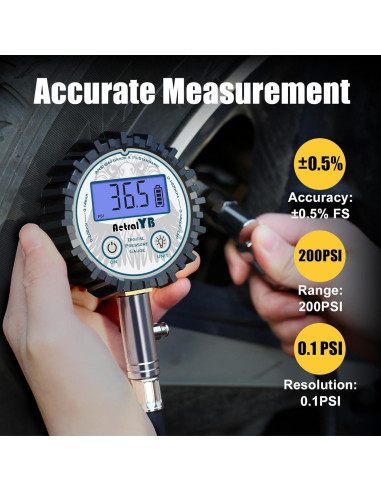 Medidor Digital de Presión de Neumáticos AetralYB 200 PSI