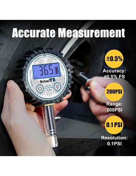 Medidor Digital de Presión de Neumáticos AetralYB 200 PSI
