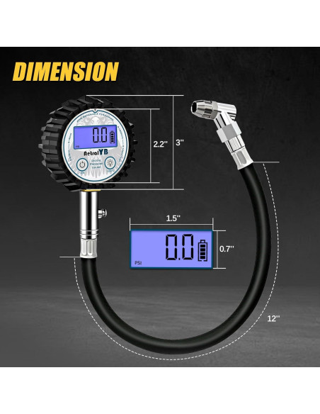 Medidor Digital de Presión de Neumáticos AetralYB 200 PSI