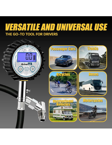 Medidor Digital de Presión de Neumáticos AetralYB 200 PSI