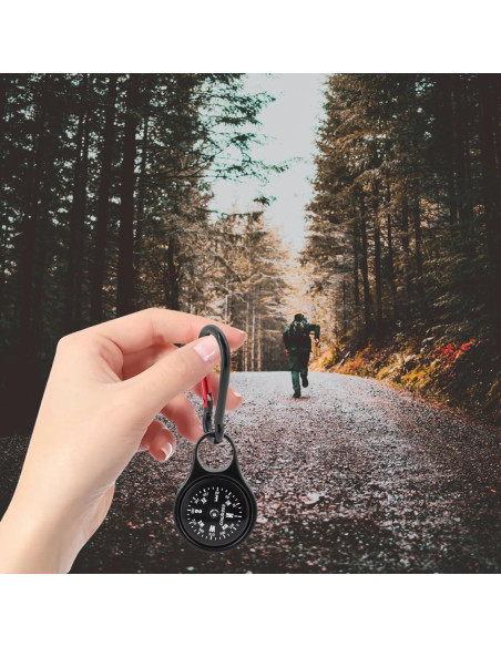 Mini Brújula de Supervivencia RAPOBRIX con Carabiner 5.3cm