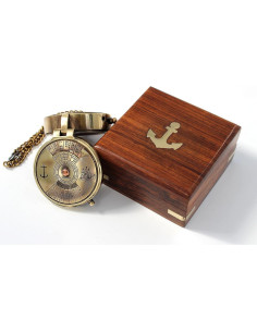 Brújula de bolsillo OCEAN REPLICAS de latón grabada 5cm 2