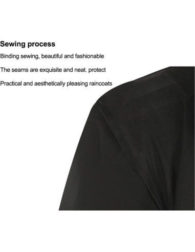 Abrigo de Lluvia Reutilizable EVA Negro XXL para Hombre