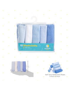 Conjunto de Toallitas de Lavado Spasilk 10 Piezas Azul 22.86 cm 2