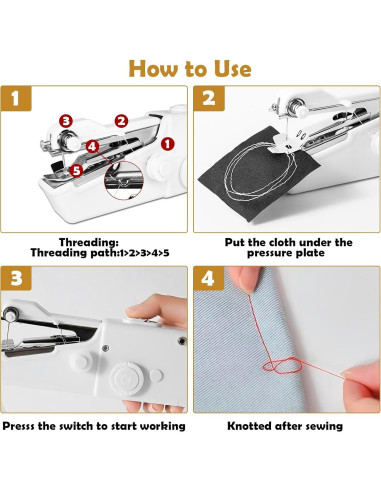 Máquina de Coser de Mano Mewzepe SCFRJ-01 Portátil 348g