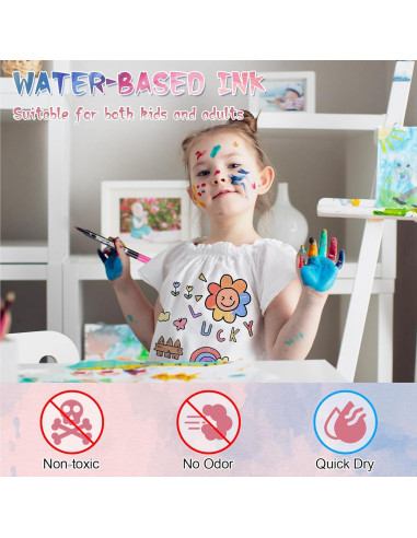 Juego de 24 Marcadores de Tela JIANTA Multicolor Punta Fina