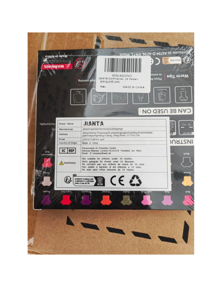 Juego de 24 Marcadores de Tela JIANTA Multicolor Punta Fina