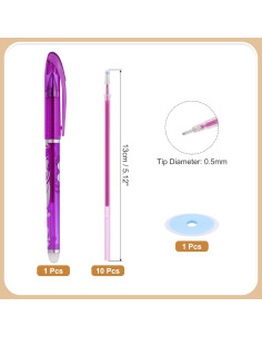 Bolígrafos Borrables PATIKIL Gel 0.5mm Tinta Púrpura 11 Piezas 2