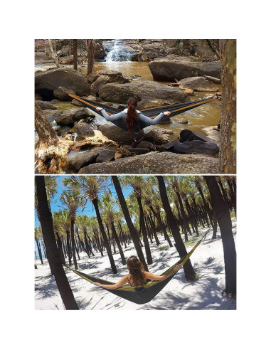 Hamaca de Camping LXHBYCXG Mediana Verde Militar Ultraligera