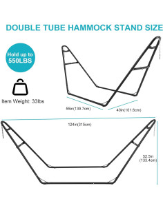 Soporte de Hamaca Towallmark Acero 330x101x130cm 550kg 2