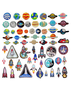 Woohome 41 Piezas Parches del Sistema Solar para Ropa