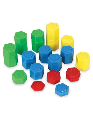 Conjunto de Pesas Métricas Hexagonales Recursos de Aprendizaje - 54 Piezas
