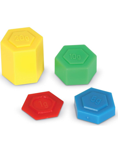 Conjunto de Pesas Métricas Hexagonales Recursos de Aprendizaje - 54 Piezas