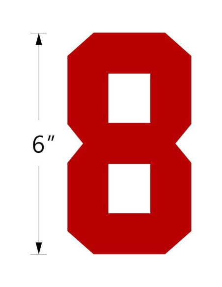 Kit de Números para Camisetas TeeWin 0-9 Rojo 15.24 cm