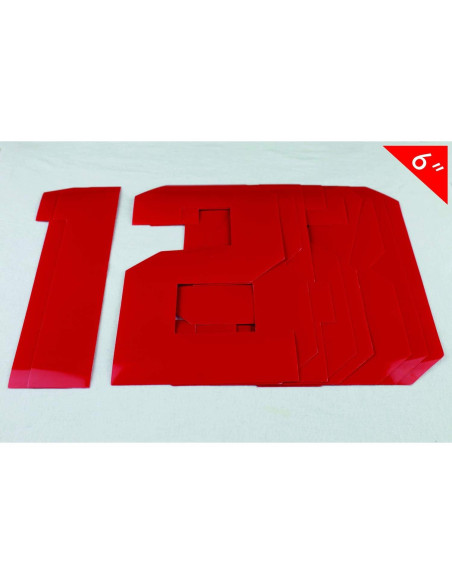 Kit de Números para Camisetas TeeWin 0-9 Rojo 15.24 cm