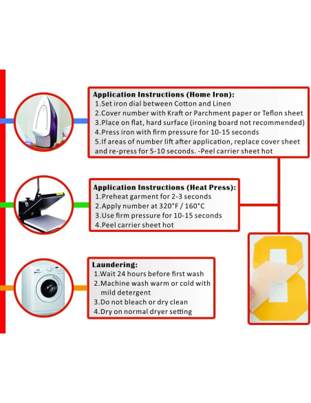 Kit de Números para Camisetas TeeWin 0-9 Rojo 15.24 cm