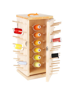 Soporte de Hilo de Madera Rotatorio 360 129 Bobinas Nuevo brothread