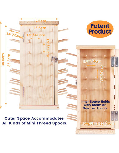 Soporte de Hilo de Madera Rotatorio 360 129 Bobinas Nuevo brothread