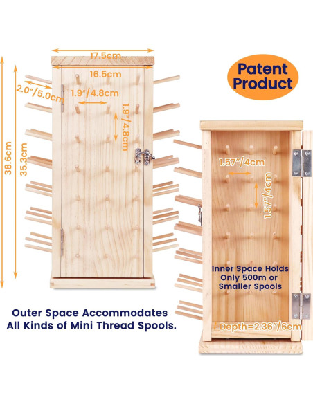 Soporte de Hilo de Madera Rotatorio 360 129 Bobinas Nuevo brothread
